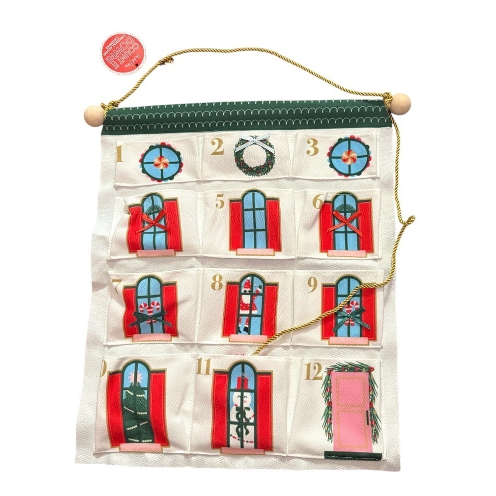 Festive Advent Calendar Fabric Peppermint Candy Santa Clause Christmas NEW Count